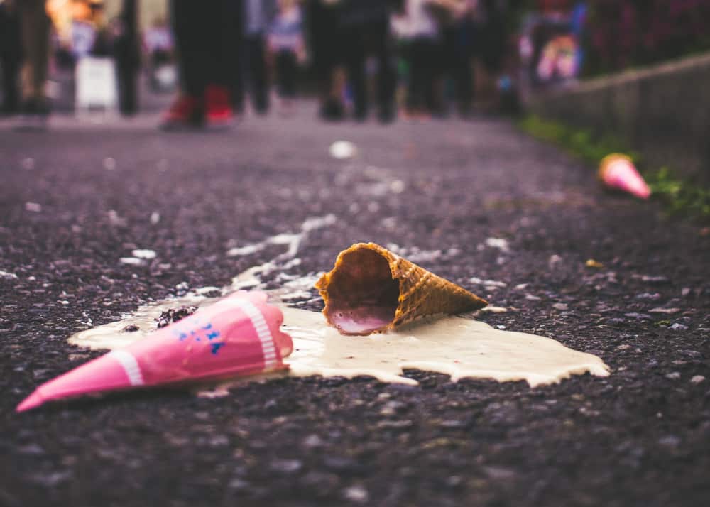 The saddest ice cream cone melting on the block | Bible verses for sadness and loneliness