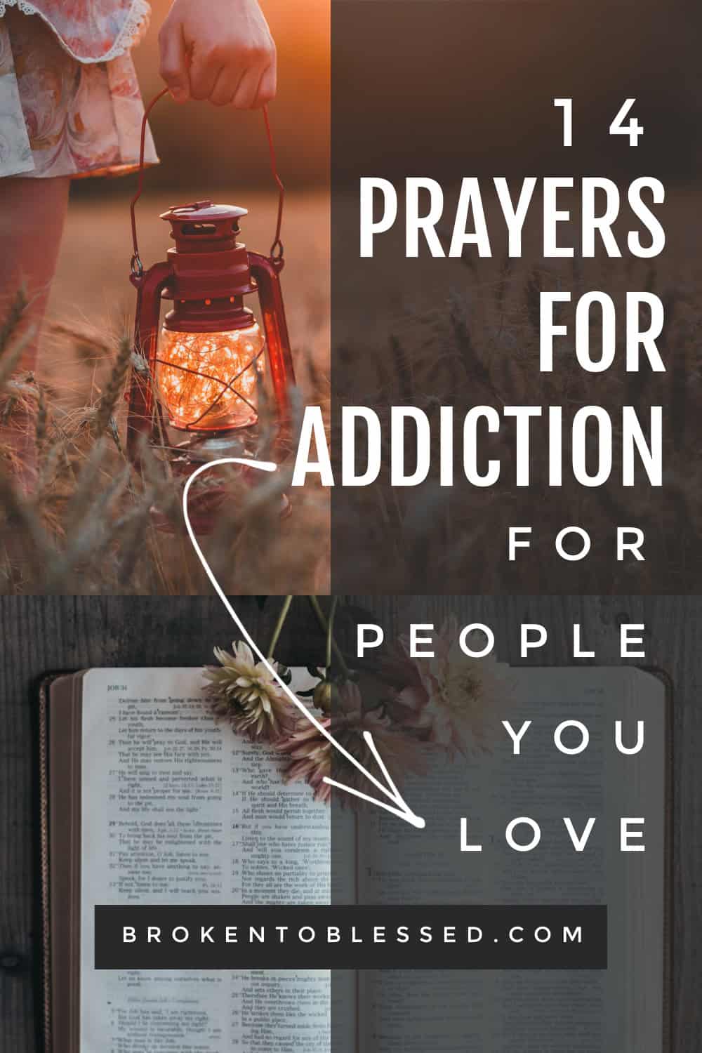 prayers for addiction pinterest image